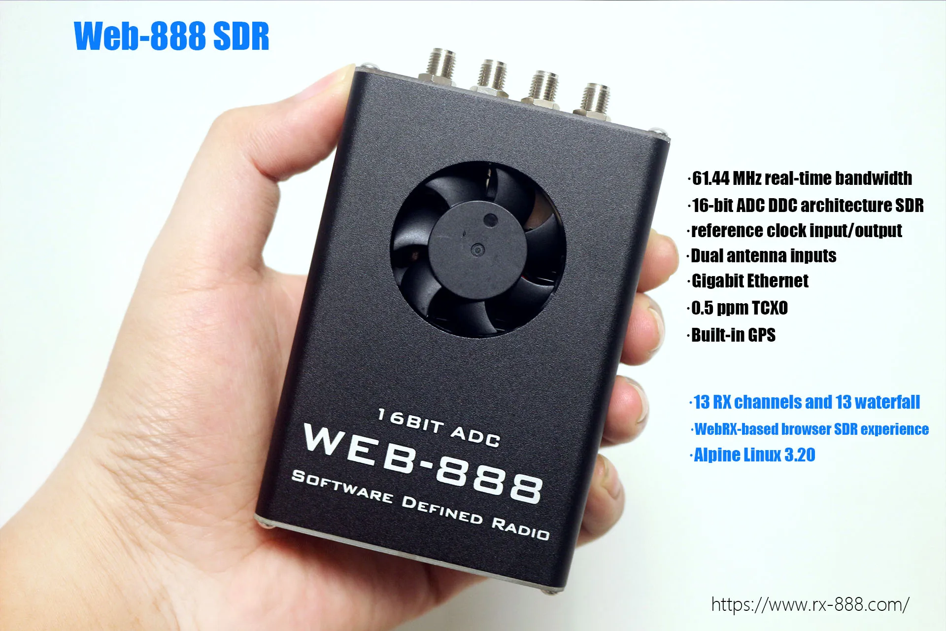 Latest Web-888 16bit ADC 62M bandwidth DDC Web SDR