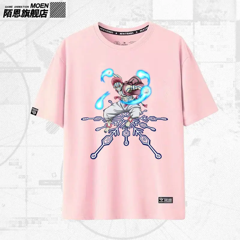 Ghost Slayer Blade Collaboration Short Sleeved Top Three Piece Nest Seat Pure Cotton Printed Men's and Women's Casual T-shirt