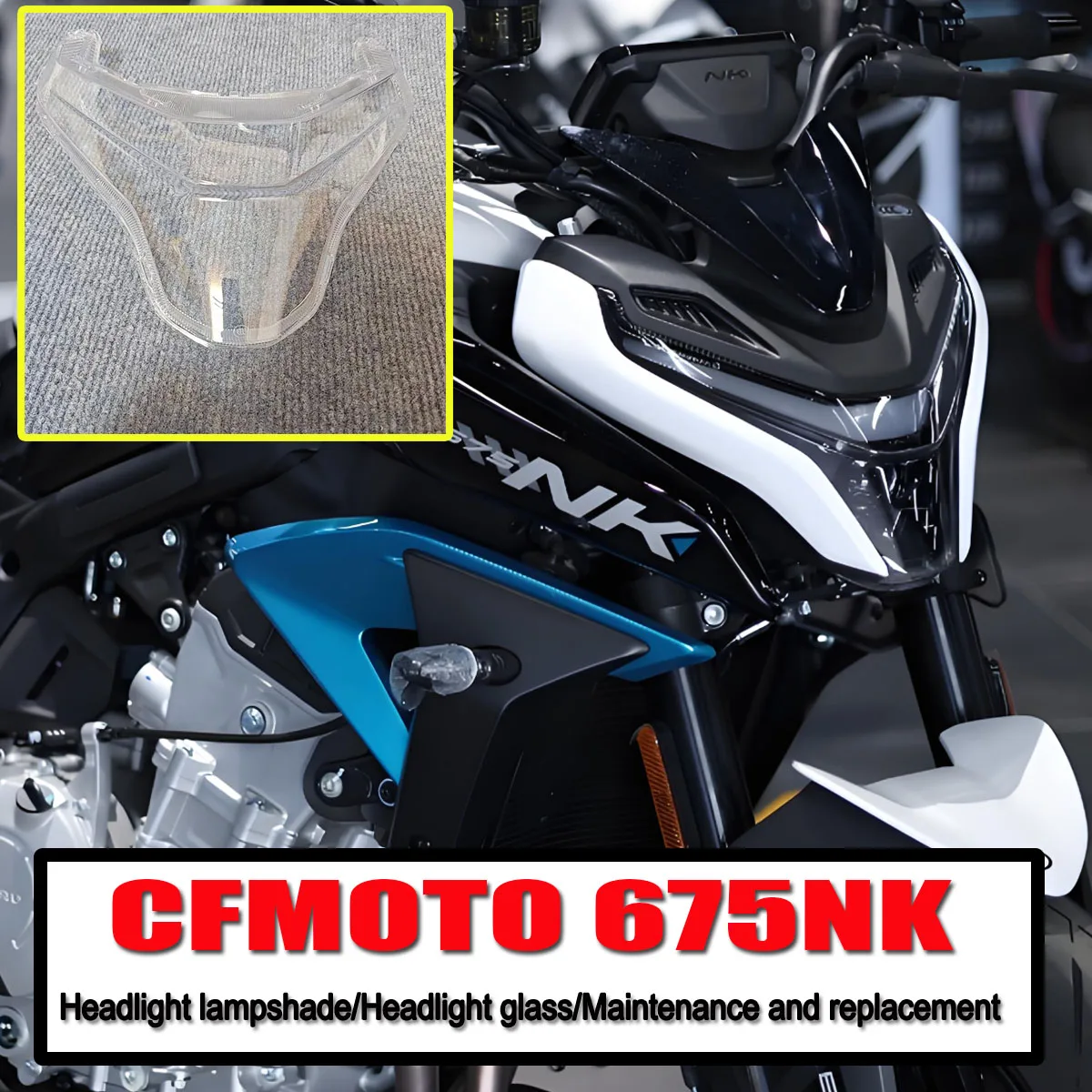 

Motorcycle accessories headlight lampshade headlight cover headlight repair shell protective plate Fit CFMOTO 675NK CF650