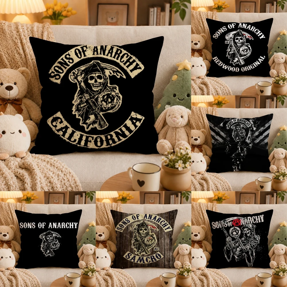 TVShow Sons of A-Anarchy MoviePillow Case Plush Pillow Cases Home Decoration Pillow Cover for Sofa Bed Chair Living Room