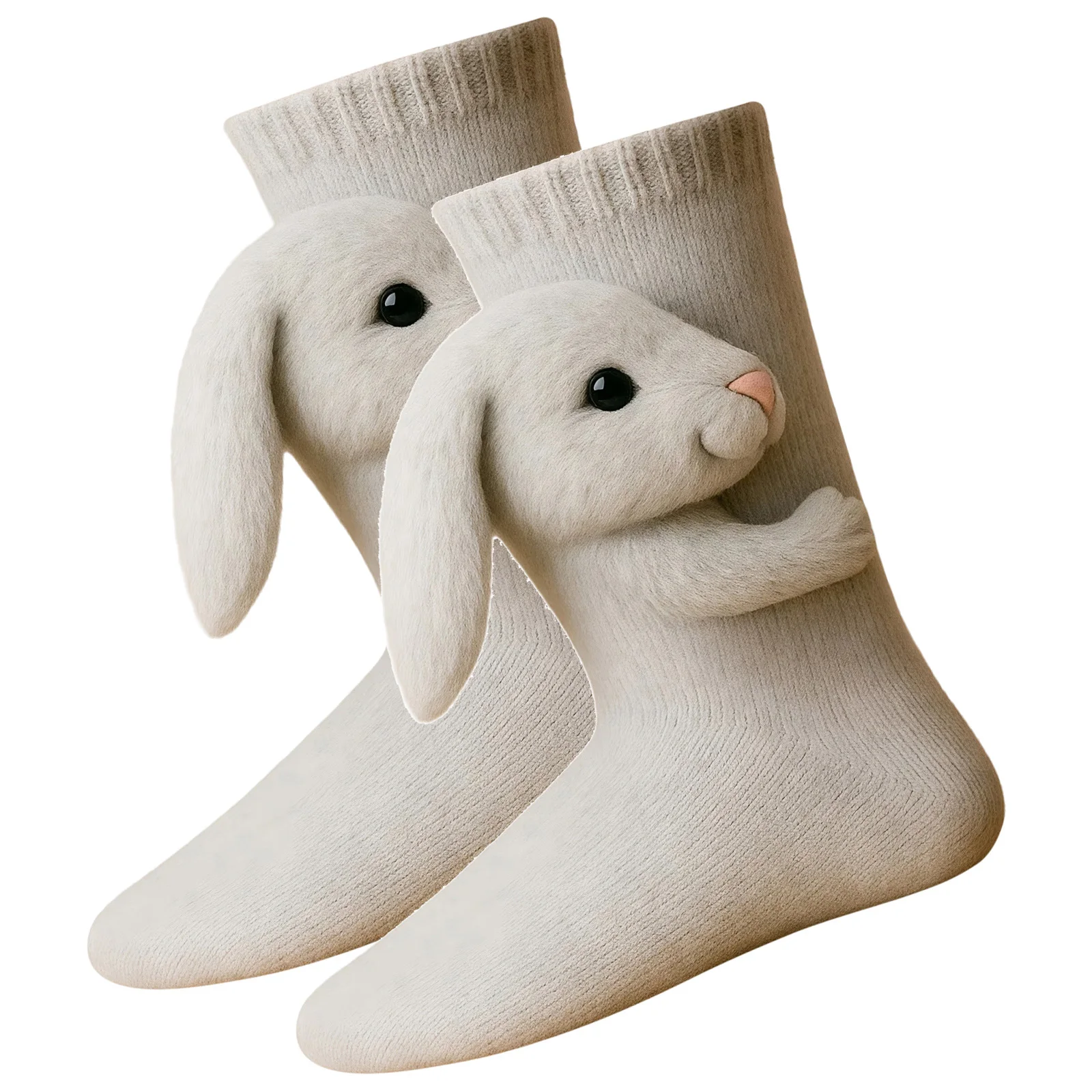 

New 3D Crochet Animal Socks Dinasour Rabbit Cartoon Embroidered Sock Breathable 3D Knit Plush Socks for Animal Lovers Legs Warme