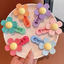 Horquilla colorida con flores coreanas para niña y niño, pinzas en forma de garra para el pelo, accesorios para fiesta, diadema de cangrejo, 2 uds.