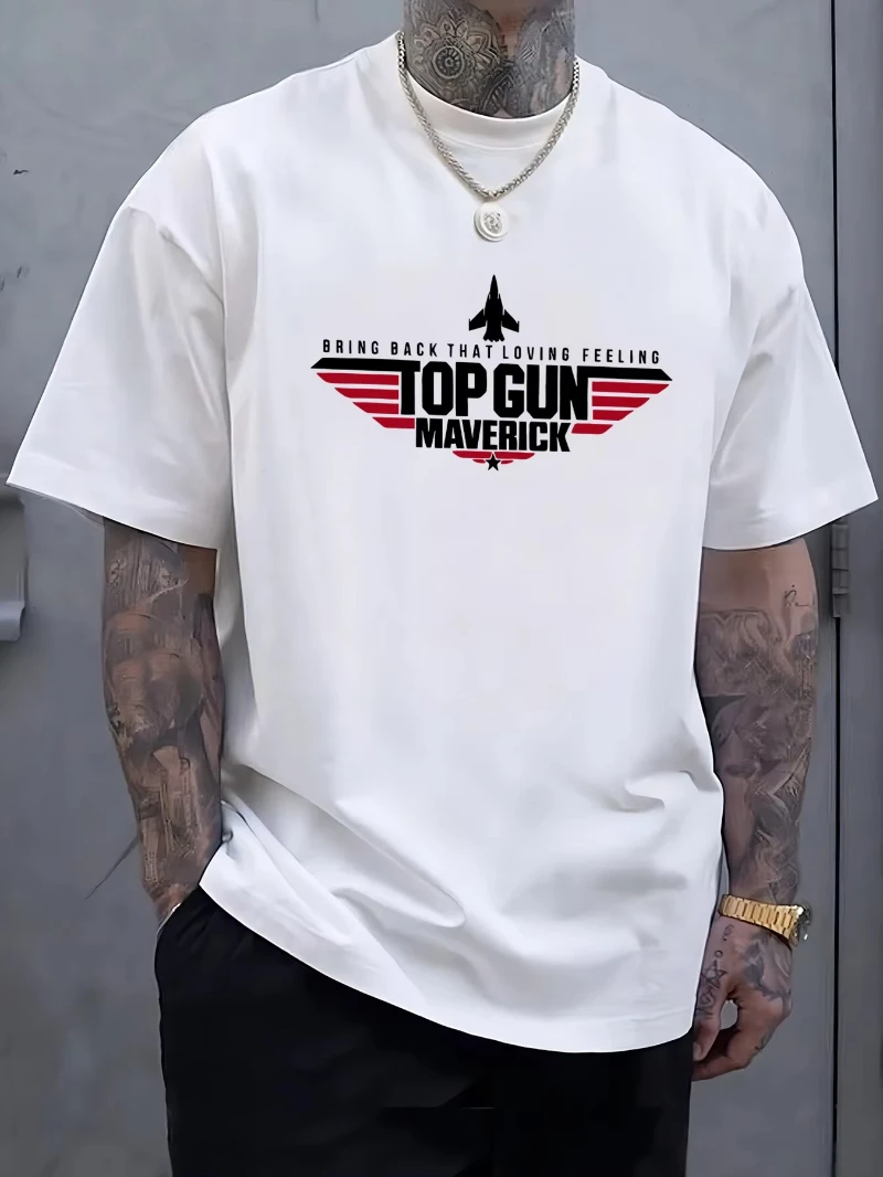 

Футболки с принтом Top Gun Maverick, мужская хлопковая модная футболка, повседневная одежда унисекс, мягкая летняя модная уличная одежда, трендовые топы