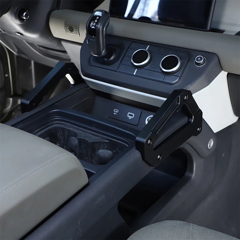 Poignée de maintien de console centrale de voiture en aluminium noir, support de main, garniture de poignée, accessoires de voiture, Land Rover Defender 90, 110, 130, 2020-2024