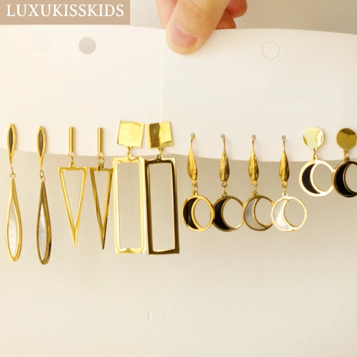 LUXUKISSKIDS Korean Style Round Square Geometric Dangling Earrings For Women\'s Long Drop Pendients Trendy Steel Jewelry Aretes