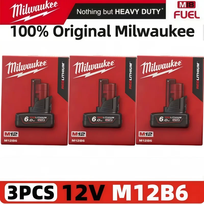 

Оригинальный аккумулятор Milwaukee M18 6000 мАч (M18B6, M18B5) для электроинструментов Milwaukee, литиевый, 18В, 6Ач