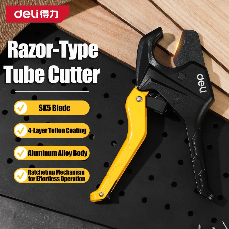 

Труборез DELI, 42 мм, корпус из алюминиевого сплава, ножницы с трещоткой, труборез, ПВХ/ПУ/ПП/ПЭ, ручные инструменты для резки шланга