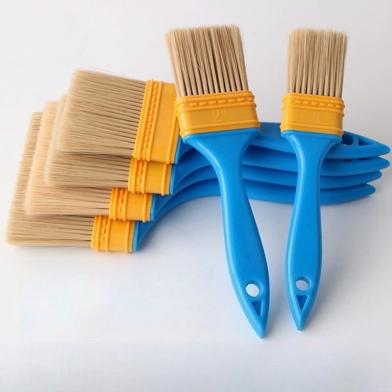 

5pcs Paint Brushes with Handles - Durable Plastic Bristles, for Smooth Application, Wall Painting Tools, Paint Brushes for Walls