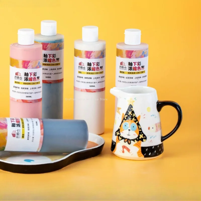 Ceramic Colorful Concentration Painting Colorant Pigment Medium High Temperature 500ml Glaze Hand-painted Ceramic Handicrafts