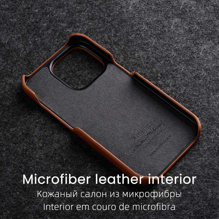Original Melkco Premium Oil Wax Genuine Leather Case for iPhone 16 Pro Max 15 14 Business Retro Pull-up Half-wrapped Back Cover