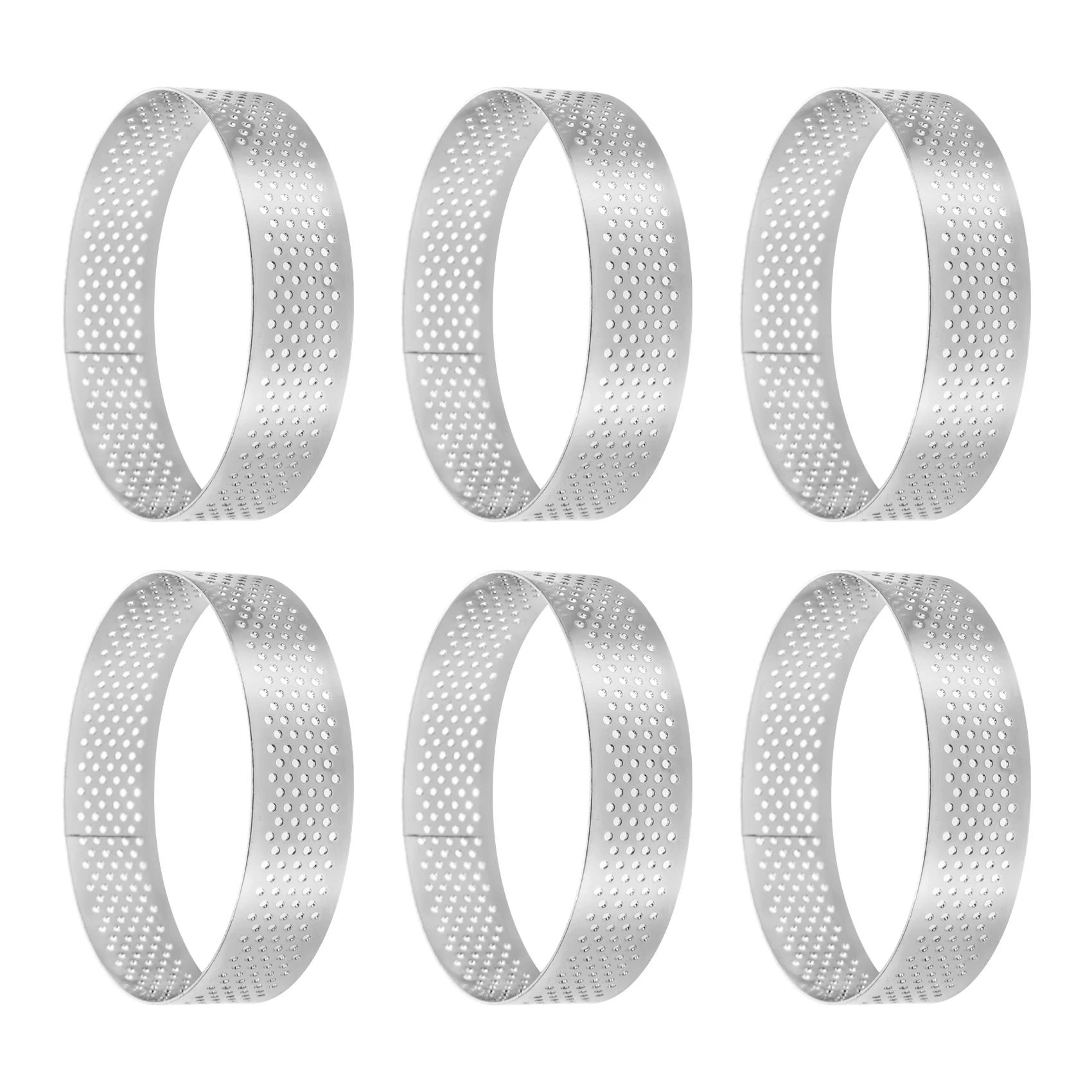 Circular Stainless Steel Porous Tart Ring Bottom Tower Pie Cake Mould Baking ToolsHeat- Perforated Cake Mousse Ring, 8cm