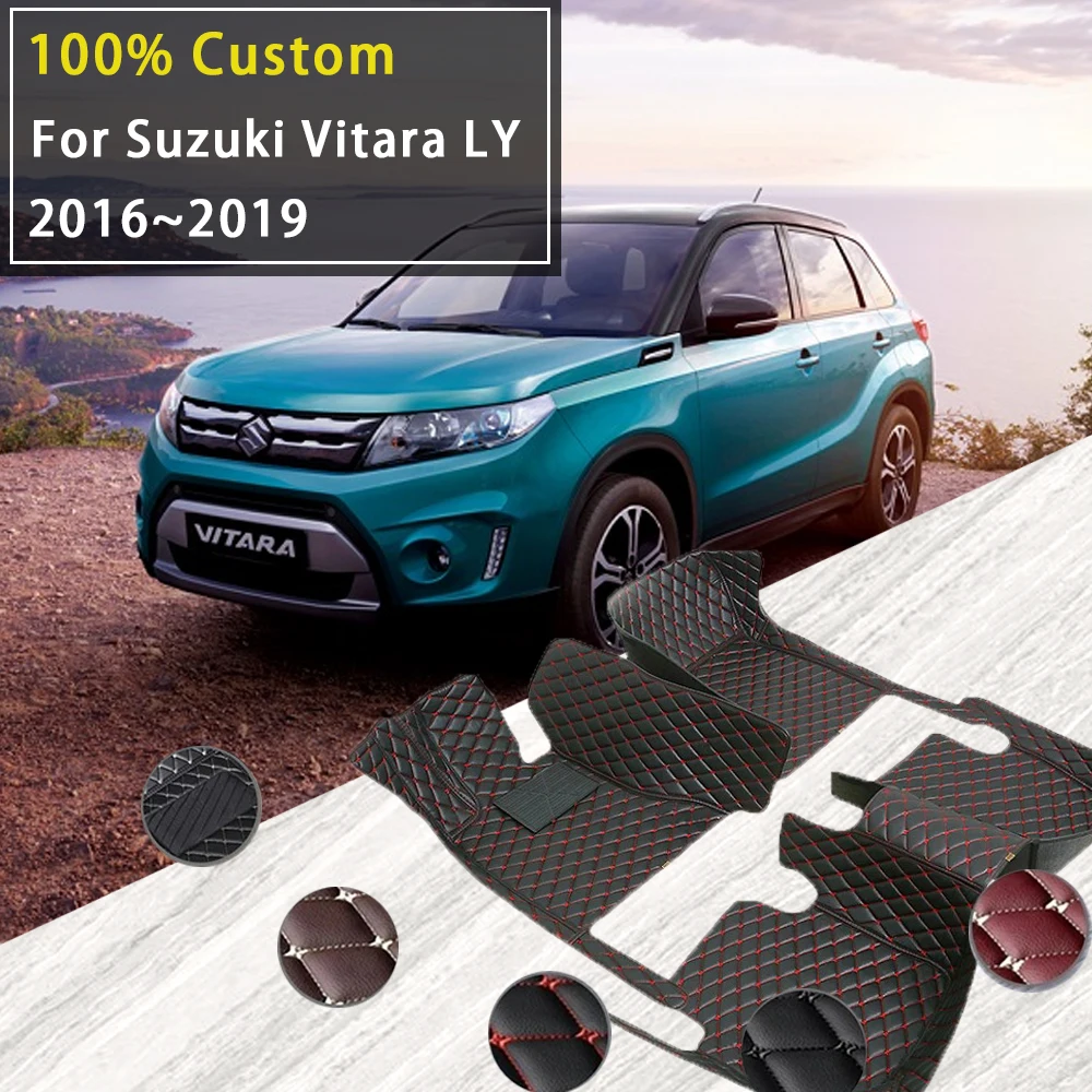 

Car Floor Mats For Suzuki Vitara LY Escudo 2016 2017 2018 2019 Leather Mats Rugs Carpet Full Set Auto Interior Part Accessories
