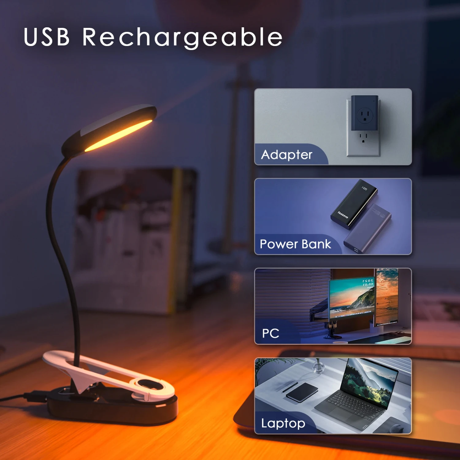 Mini Lampe de Lecture LED avec réinitialisation Réglable, Compacte, Questionne et Portable, Idéale pour la Lecture de Nuit, Polyvalente, Nouveauté