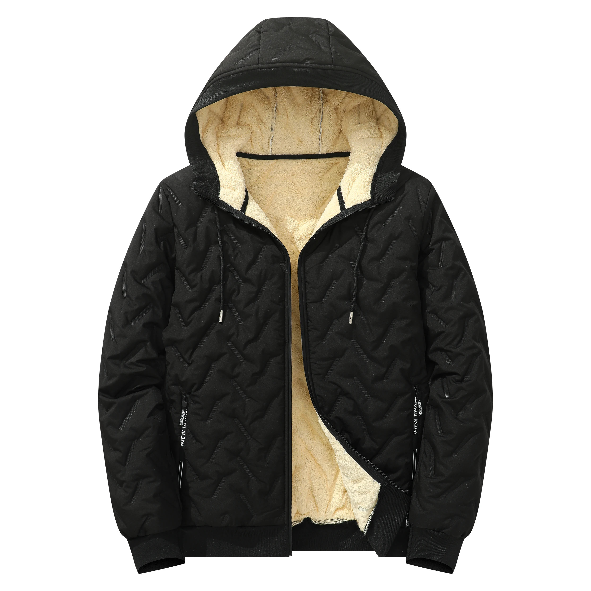 Men Sherpa Fleece Lined Hooded Jacket,8 Colors Available,Thick Warm Winter Zip Up Coat Casual Windproof Outerwear For Men