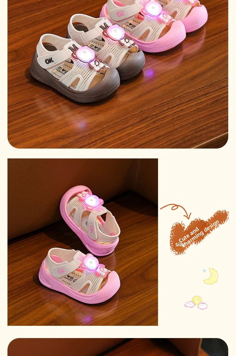 Sommer-Kindersandalen für Mädchen mit LED-Licht, Kleinkind-Laufschuhe, Niedliche Cartoon-Muster Freizeitsandalen für Kinder 2026 – Detail 10