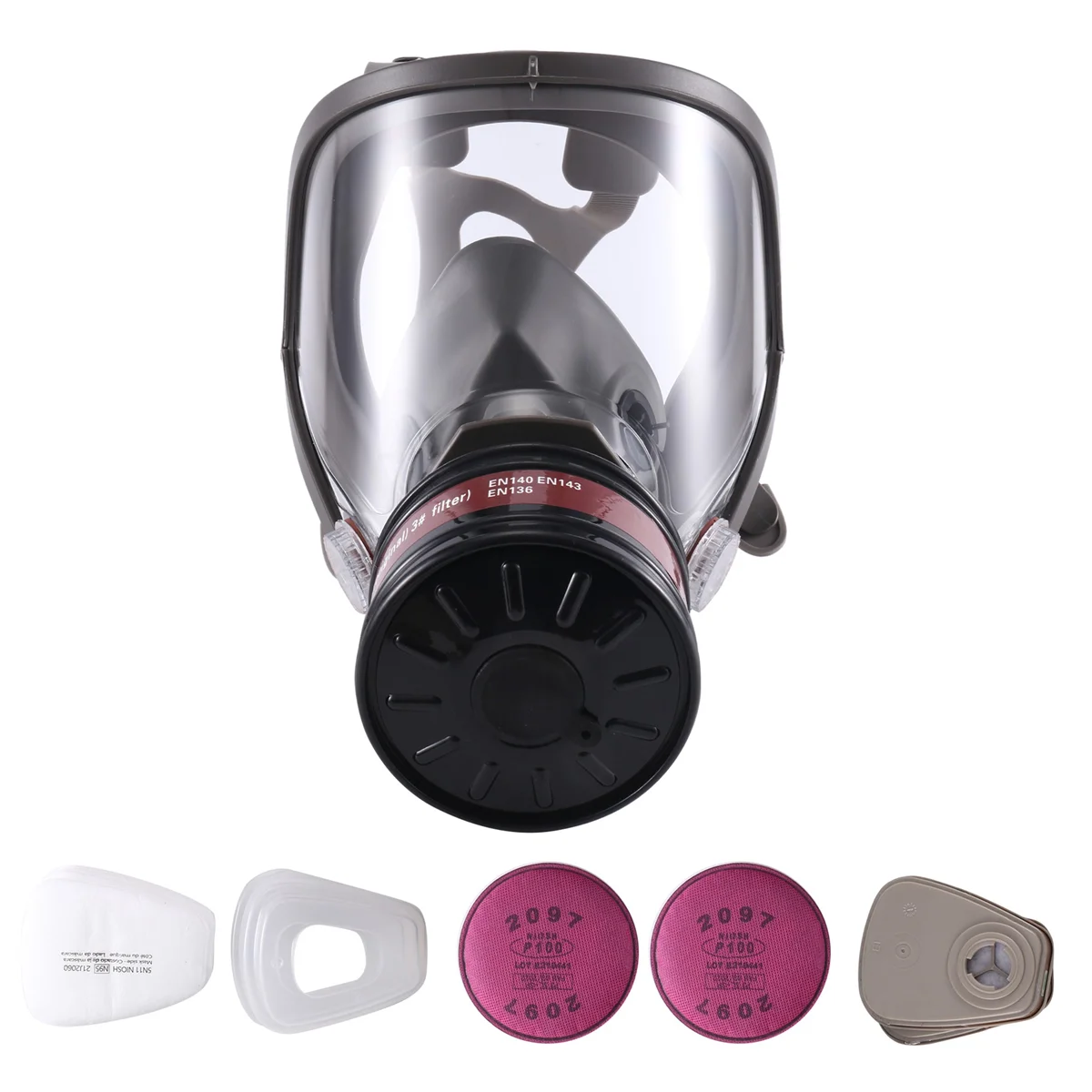 Full Mask Masks Nuclear and Chemical with 40mm Activated Carbon Filter, Reusable Respirator Mask for Gases