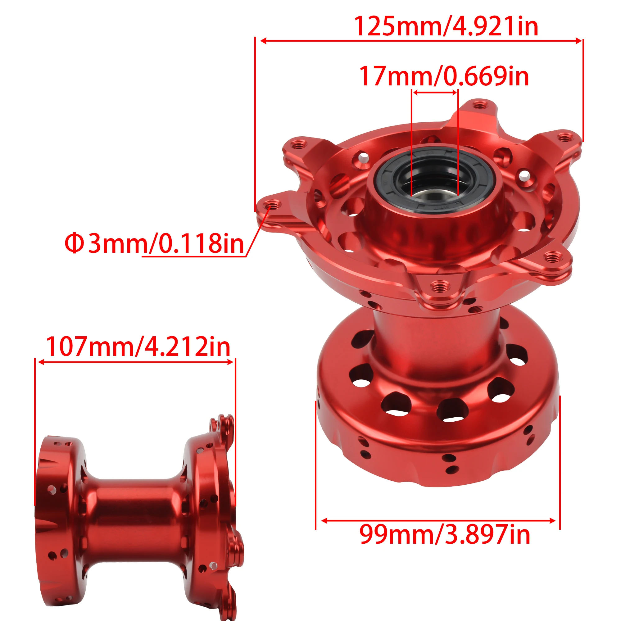 36 Wheel Hub Motorcycle Holes Rear Front CNC Aluminum Billet For HONDA CRF250R CRF450R CR125 CR250 CRF250X CRF450 Enduro - view 3