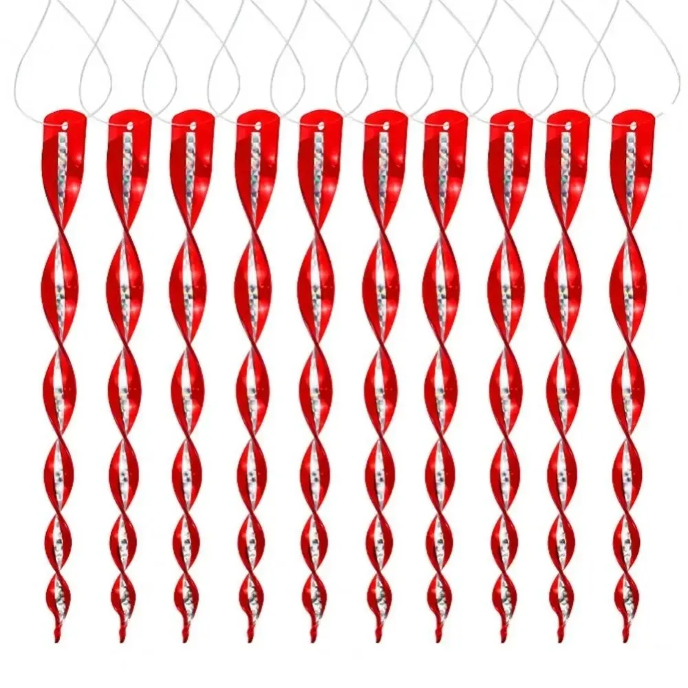 

10 шт., вращение на 360 градусов, стержни для отпугивания птиц, светоотражающие ветровые спиральные водонепроницаемые стержни для отпугивания птиц, пластик, длина 30 см