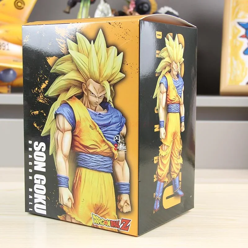 Nowy 32cm Dragon Ball Z Goku figurka Ssj3 Dbz Super Saiyan 3 figurki Anime Pvc figurki figurki figurki prezent na Halloween zabawki