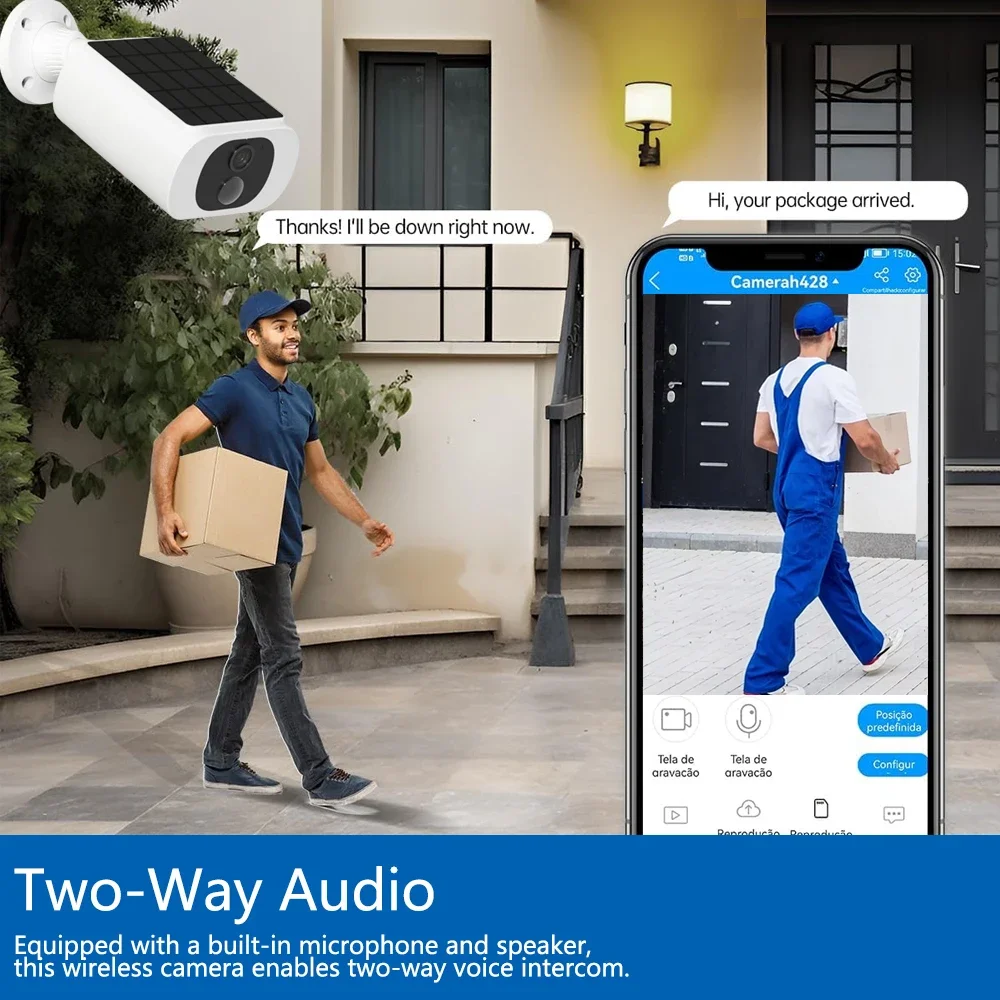 Tuya Smart Life كاميرا مصغرة تعمل بالطاقة الشمسية WIFI خارجية لاسلكية/4G غير محدودة لأمن البيانات وقت الانتظار كشف PIR بطارية مدمجة #4