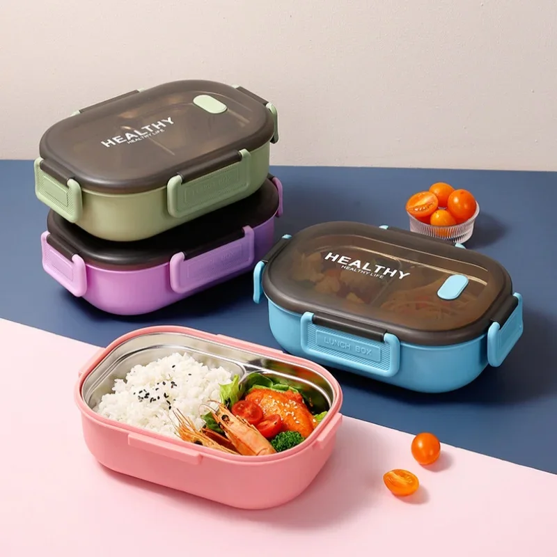 어린이용 건강한 도시락 상자, 귀여운 도시락 상자, 식품 보관 용기, 학교 장교 야외 피크닉 세트, 900mL 