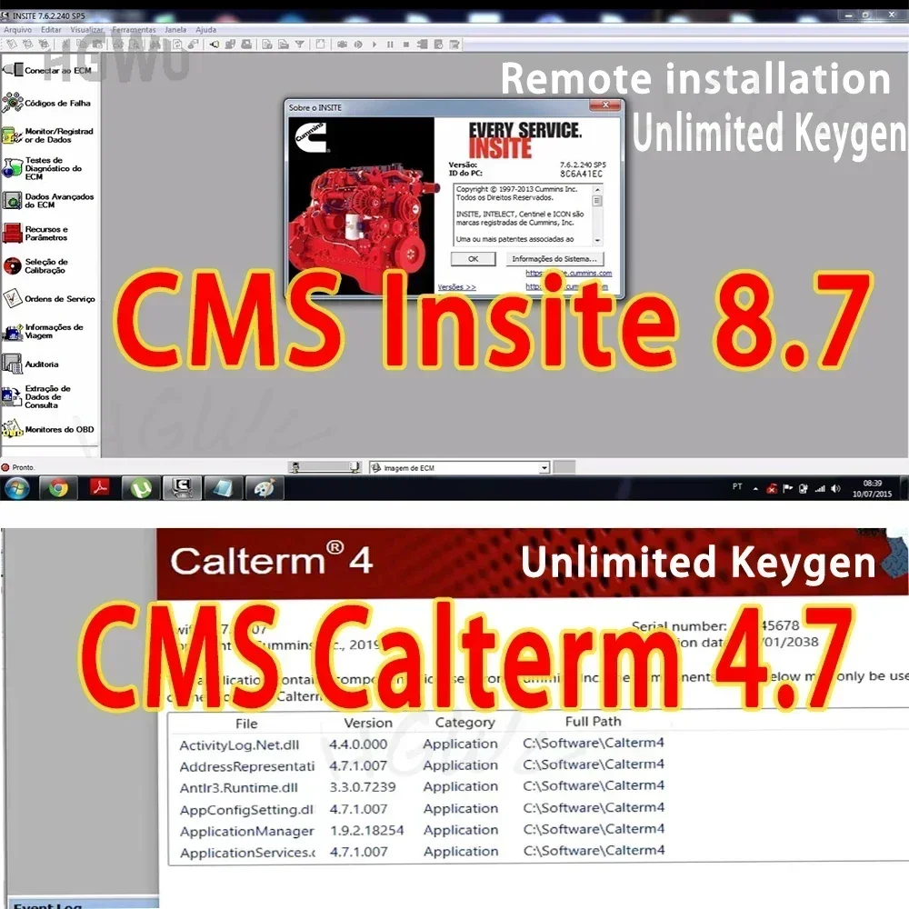 Calterm 4.7.1 +  Insite 8.7 Engineering Level MetaFiles for Heavy Duty Diagnostic Tool Scanner Interface CAN Flasher Remapper