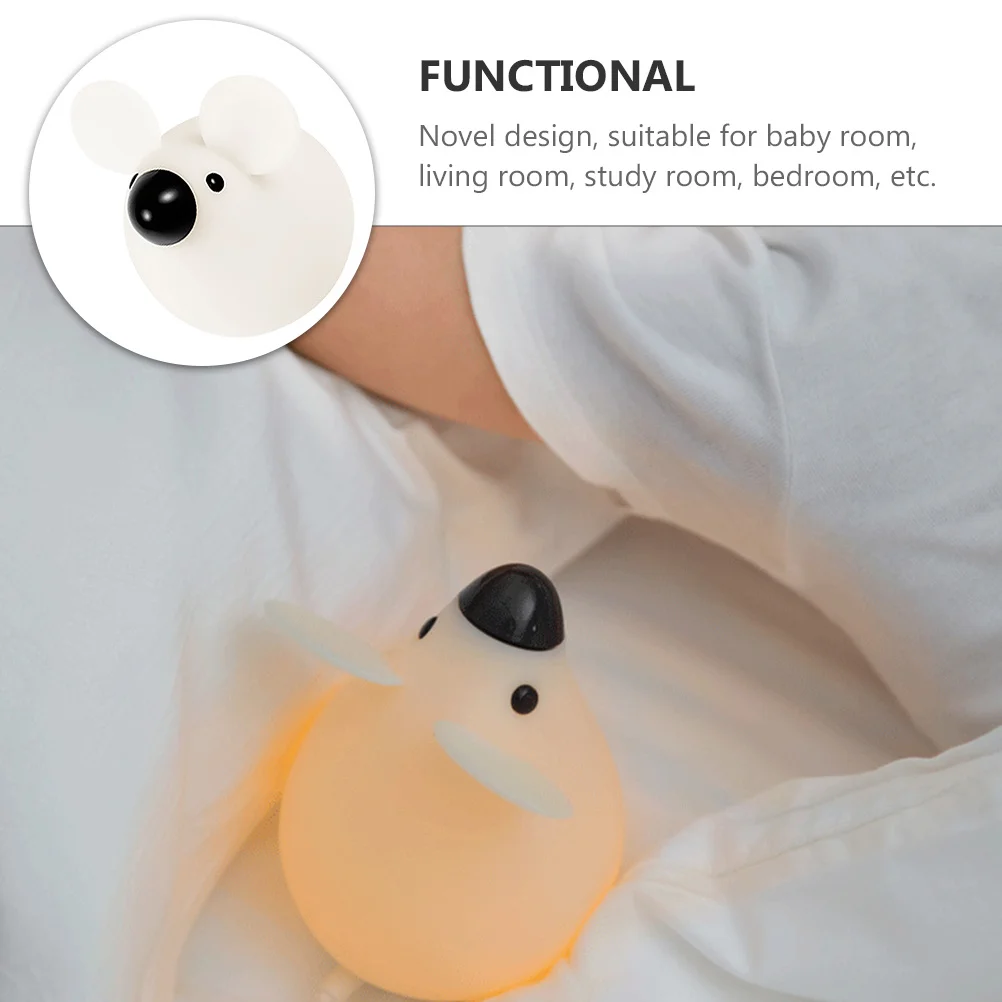 

1Pcs Dimmable Cartoon Rat Night Light ABS Silicone Bedside Lamp Bedroom Table Decor Warm Atmosphere Decoration