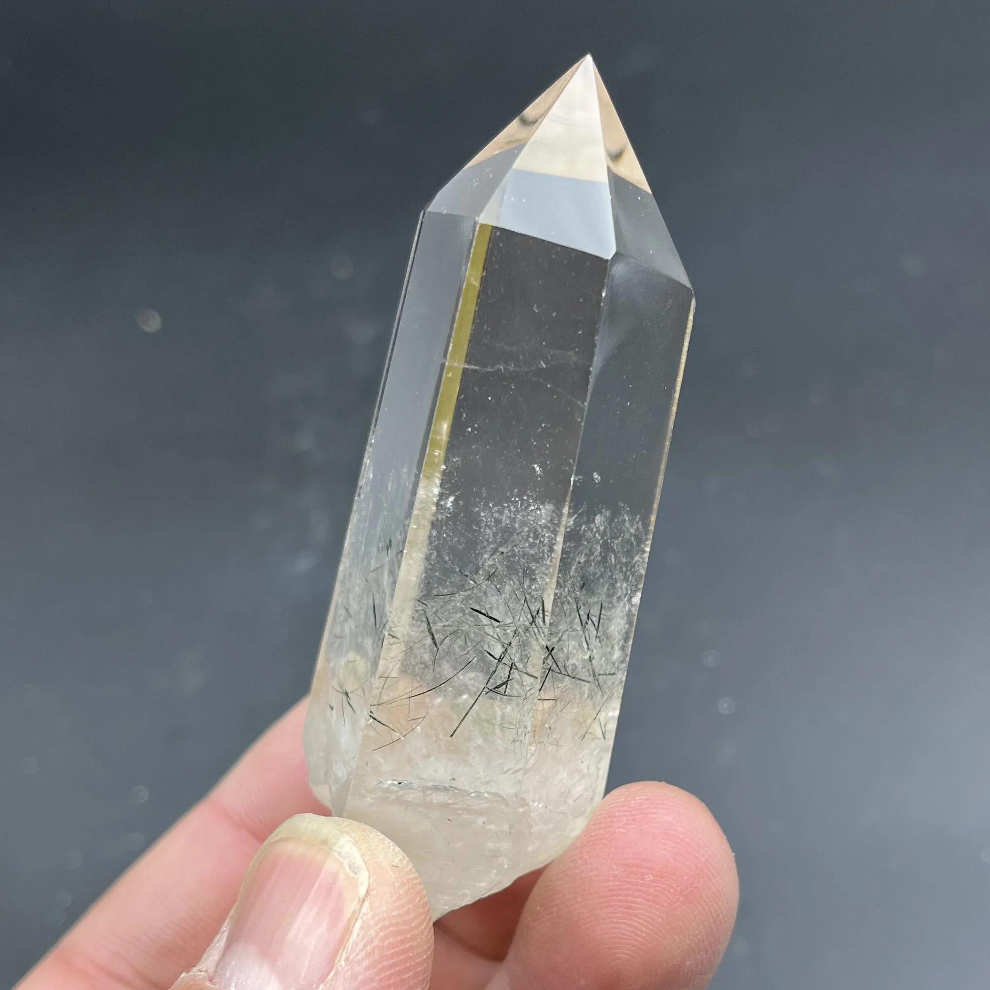 

Natural Stone Quartz Rutilated Crystal Tower Polished Wand Point Reiki Healing Gift Room Decor Obelisk