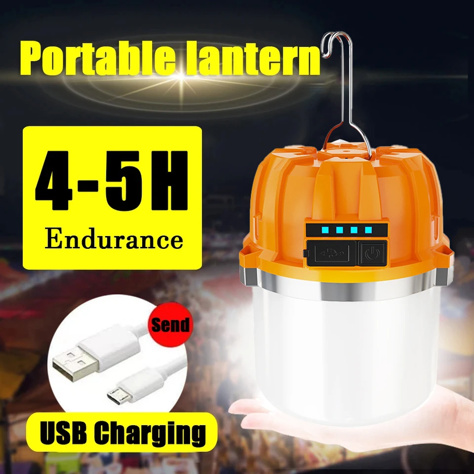 300W Portable Camping Light USB Rechargeable LED Lamp Hanging Tent Light Outdoor Garden Barbecue Camping Emergency Super Light