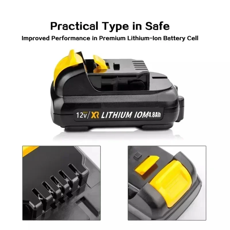 1-2Pack 10.8V/12V 3.0Ah 3.0Ah 12 Volt Max Lithium Battery For Dewalt DCB127 DCB120 DCB121 DCB119 Li-ion Power Tools Battery