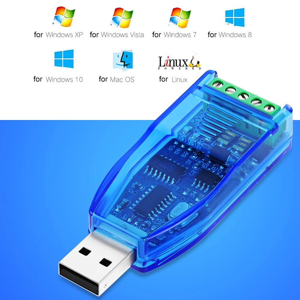 USB Apdater USB to RS485 RS232 Converter Upgrade Protection USB Converter Standard Board for Win 8/10 Linux Mac Vista/Linux/Mac