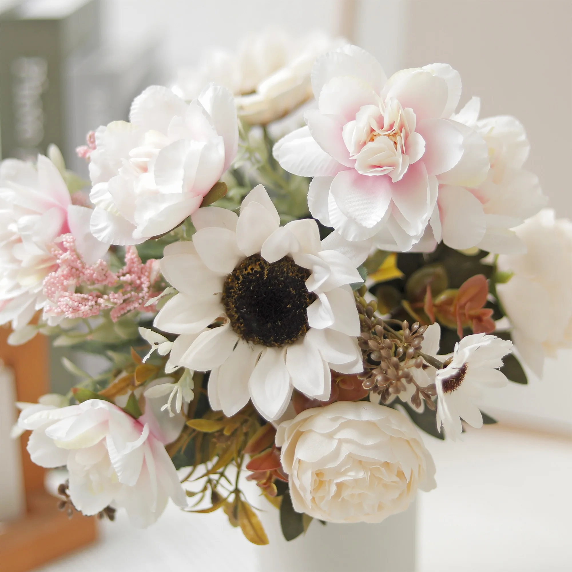 الخريف عباد الشمس بساتين الفاكهة الفاوانيا ديكور المنزل الجدول الزهور الاصطناعية الزفاف الزفاف باقات بها بنفسك حفلة عيد الميلاد ديكور خارجي #4