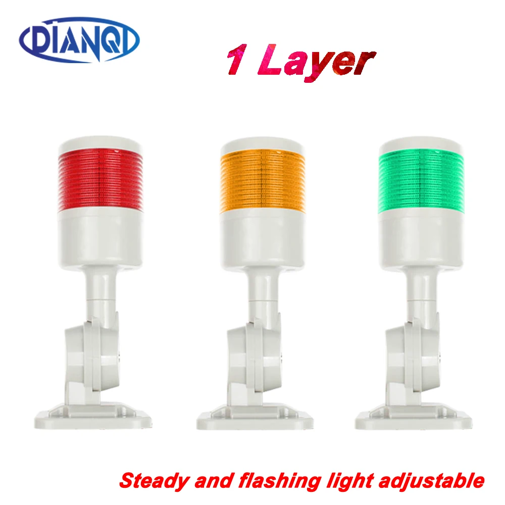 1-warstwowe obrotowe światło 180 Stack czerwone żółte światło ostrzegawcze przemysłowe do maszyny CNC 24V 12V stałe migające światło LED 220V