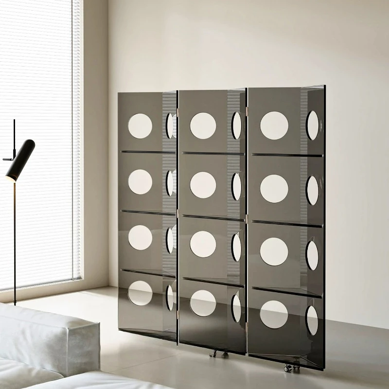 Light luxury acrylic screen partition modern simple living room foldable mobile occlusion