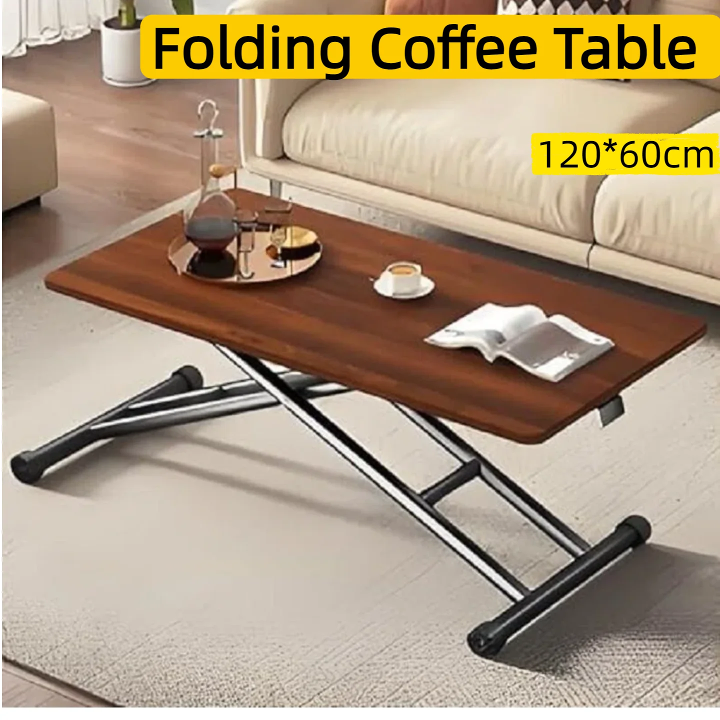 

120*60cm Portable Adjustable Folding Side Table/Laptop Desk, for Home Office, Coffee Table, Bedside Sofa, Office Reception Area