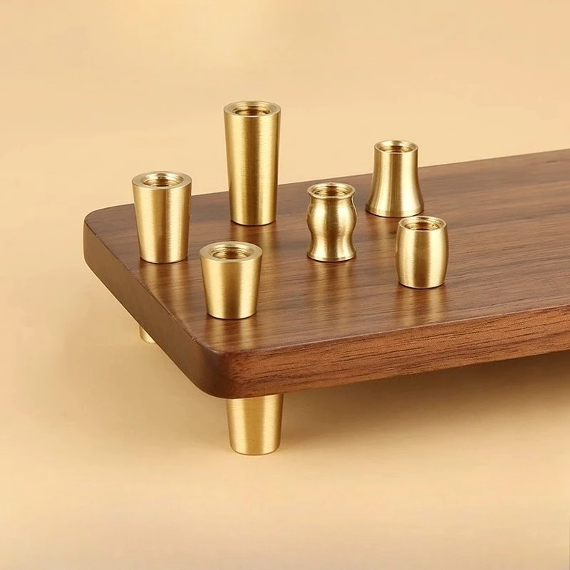 1PCS Craft Base Brass Feet Small Tray Base Copper Cone-Shaped Ornament Accessories