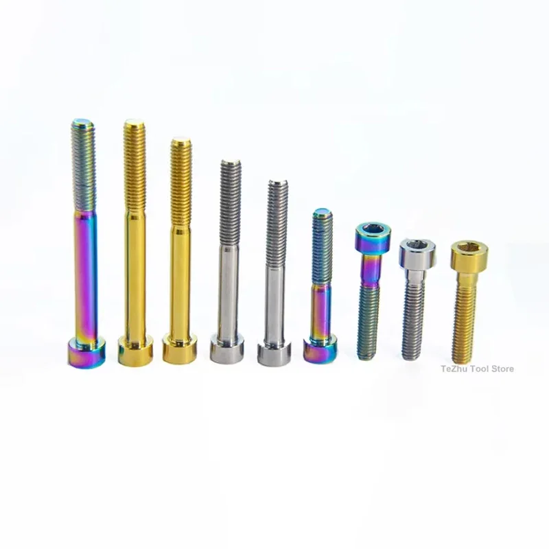 1Pcs Titanium Bolt M5 M6 x 10 15 18 20 25 30 35 40 45 50 65mm Seatpost Overhead Brake Allen Key Screw for Bike Multiple colors