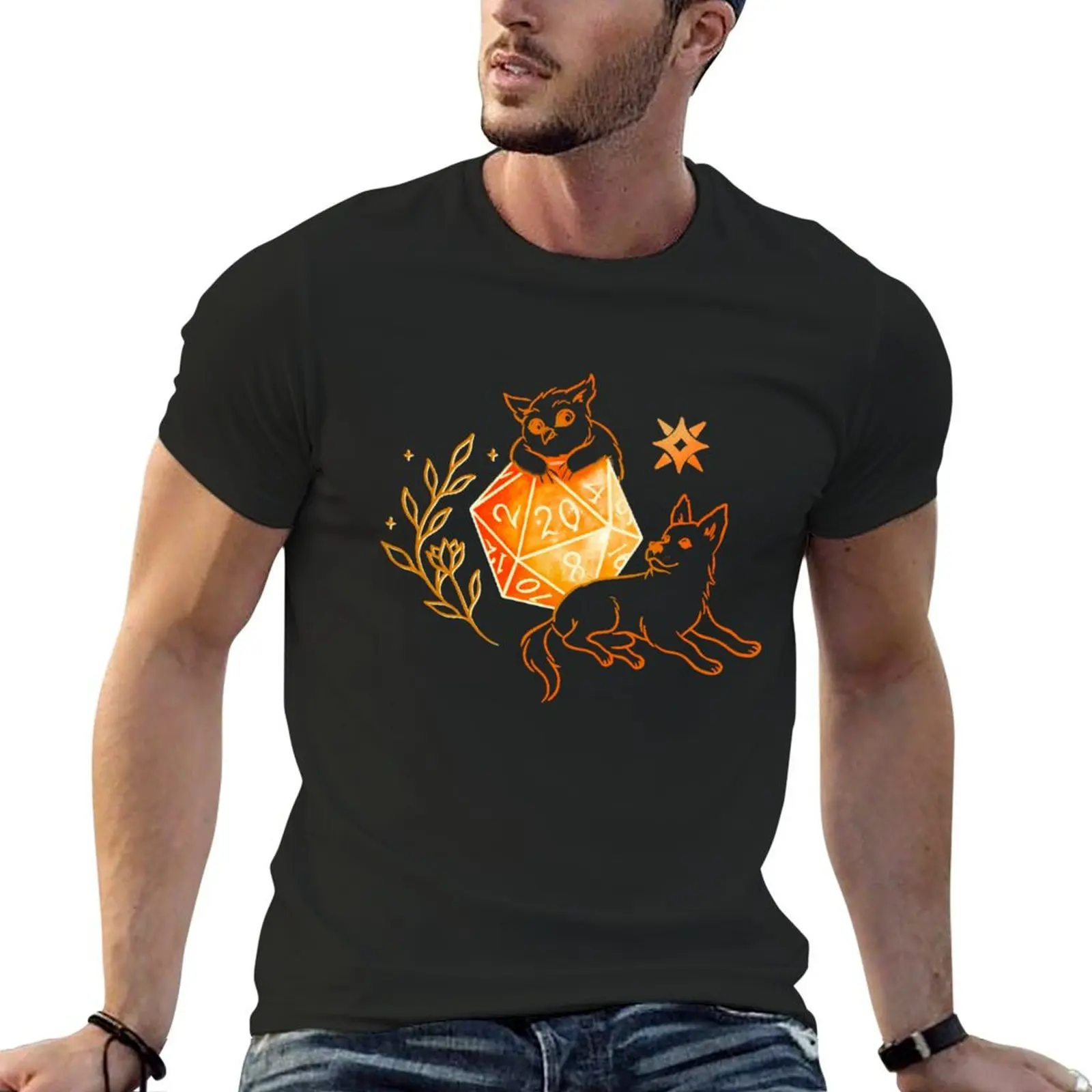 Scratch and Owlbear 1d20 T-Shirt plus size tops customs men workout shirt