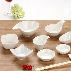 1pc White Plastic Sauce Dishes Food Dipping Bowls Break-resistant Seasoning Dish Saucer Appetizer Plates