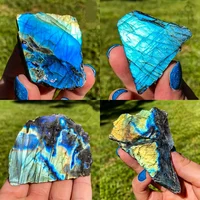 Labradorite Slab Crystals, Labradorite Slice, Moonstone, Luminous Stone, Crystal Natural Interior Decorationor Stone Carving 3