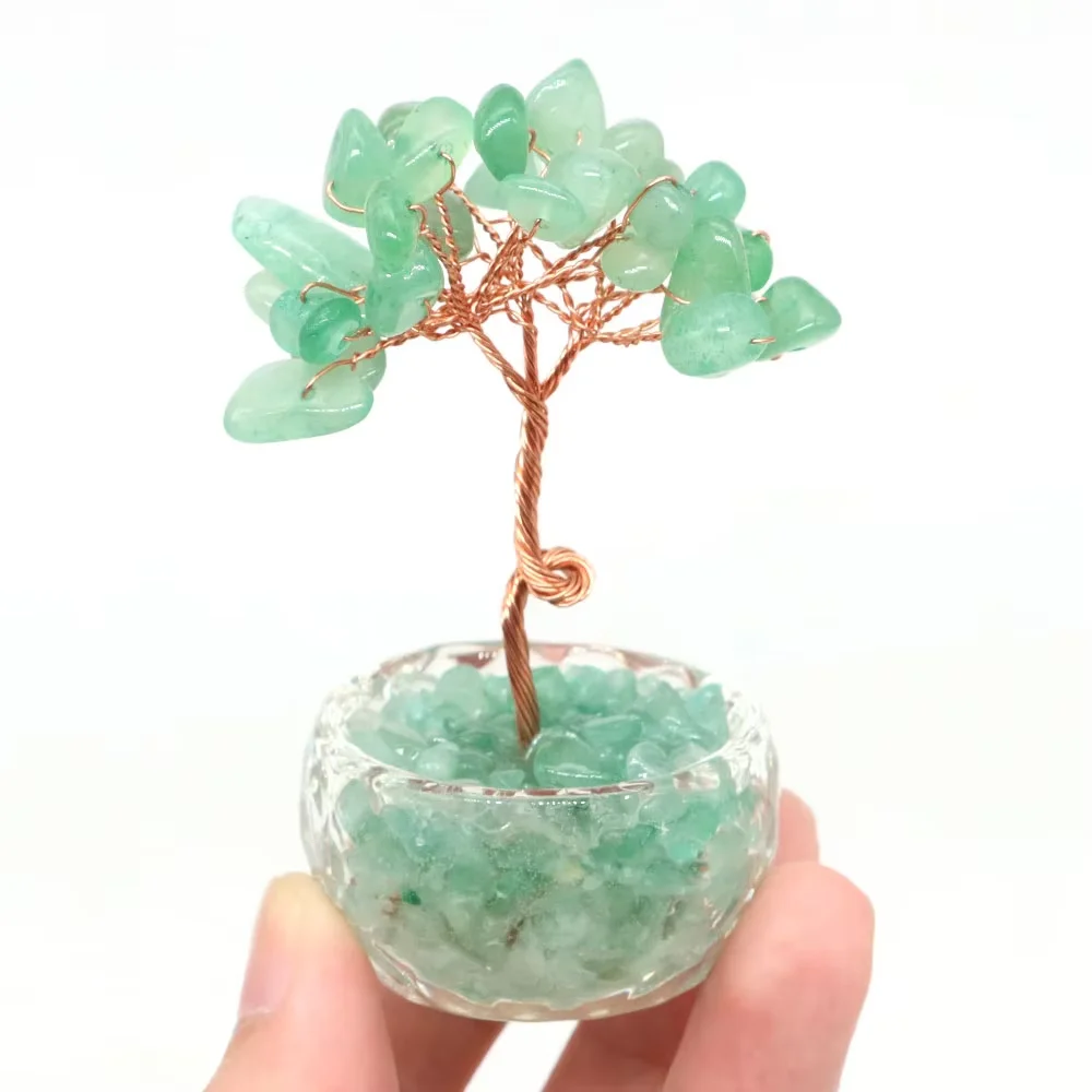 شجرة الحياة الكريستال الطبيعية أشجار المال اليدوية الأسلاك النحاسية جمشت الكوارتز الحصى أحجار الريكي ديكور المنزل فنغ شوي محظوظ