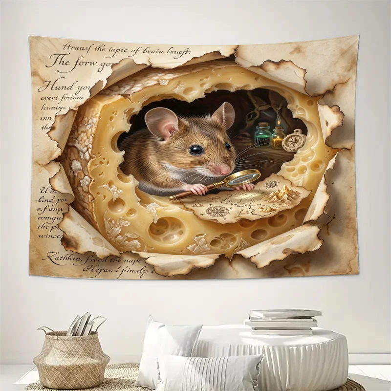 Aesthetic Vintage Squirrel Map Curtain Sheer Window Drapes for Rustic Woodland Home Decoration Living Room Privacy Filter