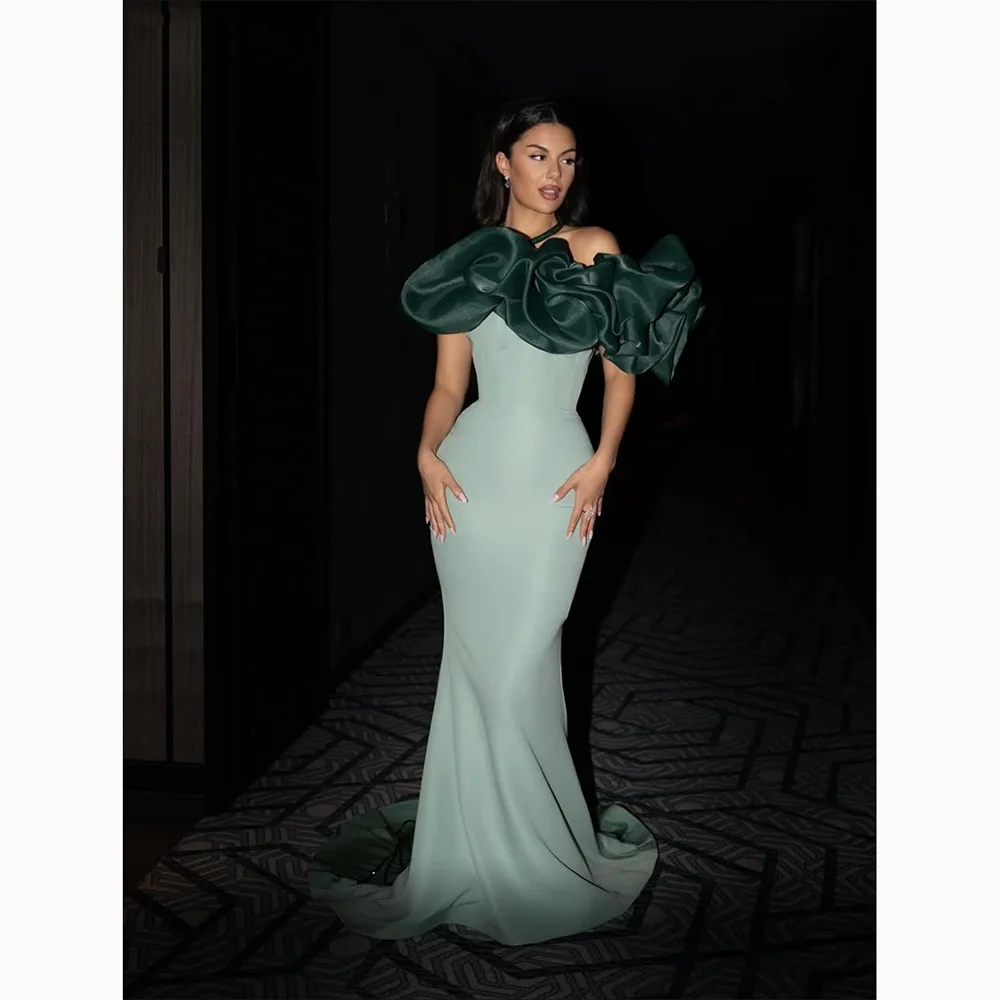 

Elegant Evening Dress Off The Shoulder Evening Gowns Mermaid Bead Crystal Floor Length Formal Paty Dresses Customized