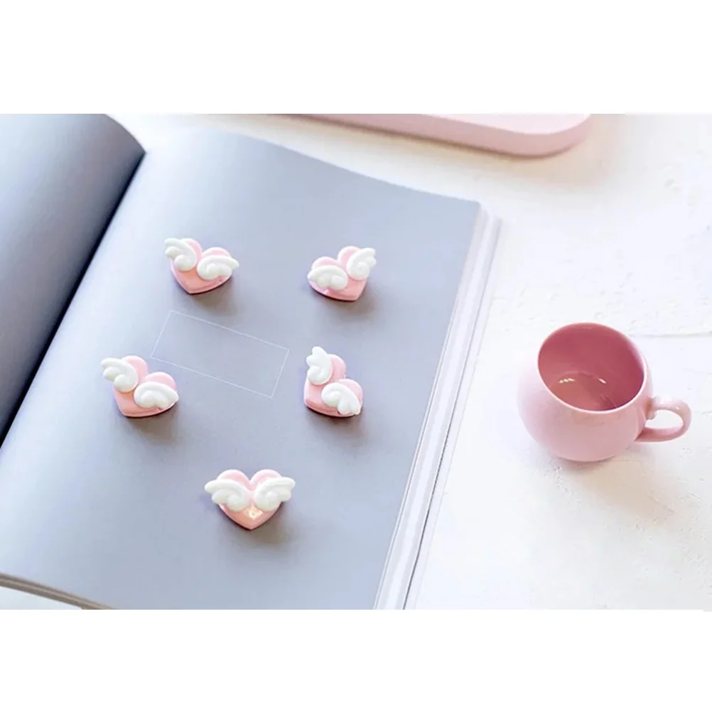

6pcs Heart Clips Bright Colors Fashion Design Binder Paper Folder Multi Supplies Water Resistant Plastic