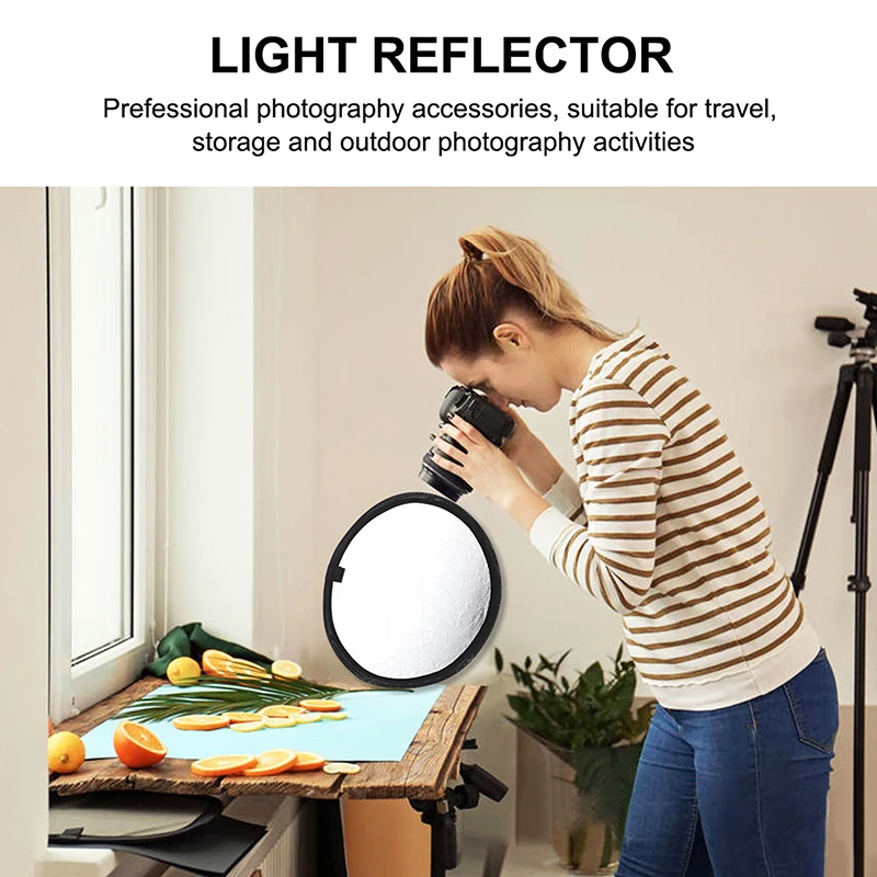 1 Stuks 30Cm 60Cm 80Cm Licht Ronde Reflector Met Tas Draagbare Inklapbare Zilver Goud Wit Reflector Voor Fotografie Studio