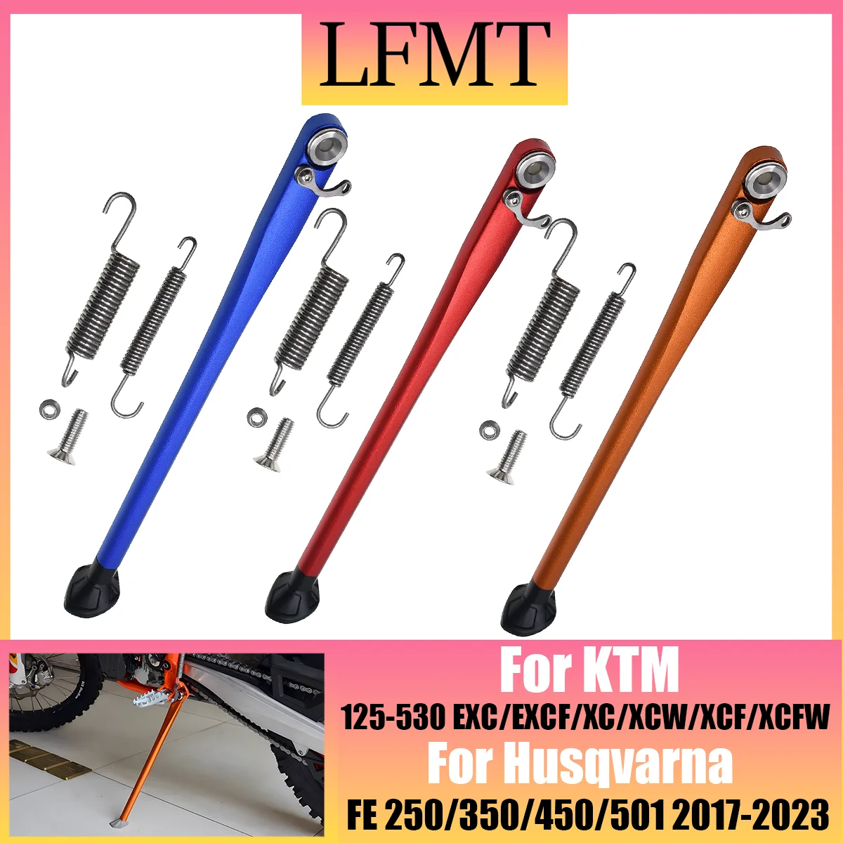 

LFMT Kickstand Side Stand+Spring Kit For KTM EXC 300 EXC-F 350 125 200 250 450 500 530 XC XCF XCW XCFW Six days TPI 2008-2023