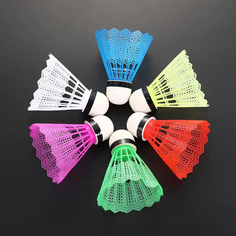 1 Pc Colorful Badminton Balls Stretch Plastic Playing Resistant Windproof Color Random Plastic Rubber Beginner Training Balls