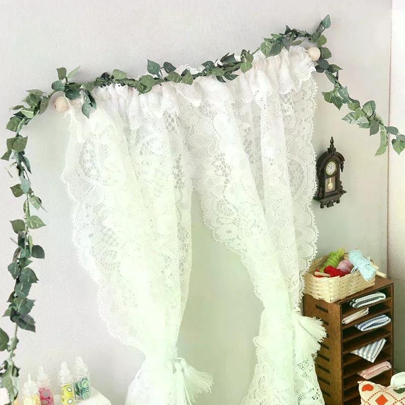 1/12 Simulation de rose artificielle en liane pour maison de poupée, modèle de bande de rotin, décoration de jardin miniature, accessoires de photographie pour micro-scènes