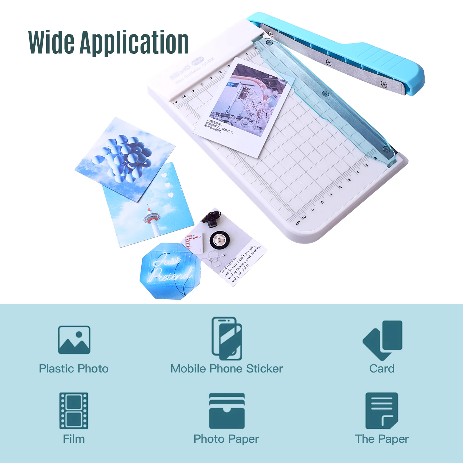 KW-trio MINI กระดาษ Trimmer 6 นิ้ว Guillotine เครื่องตัดกระดาษเครื่องตัดภาพ 10 แผ่นความจุกระดาษเครื่องตัด Grid Line