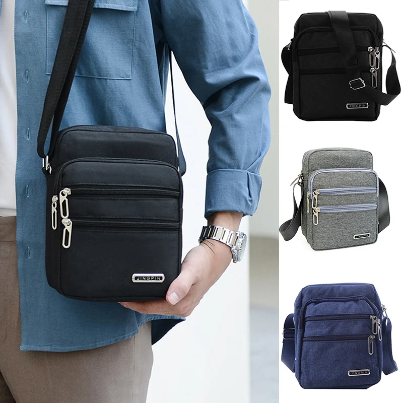 Men Nylon Shoulder Bag Messenger Bag Casual Waterproof Oxford Zipper Pocket Handbag Fashion Tote Travel Male Crossbody Bags